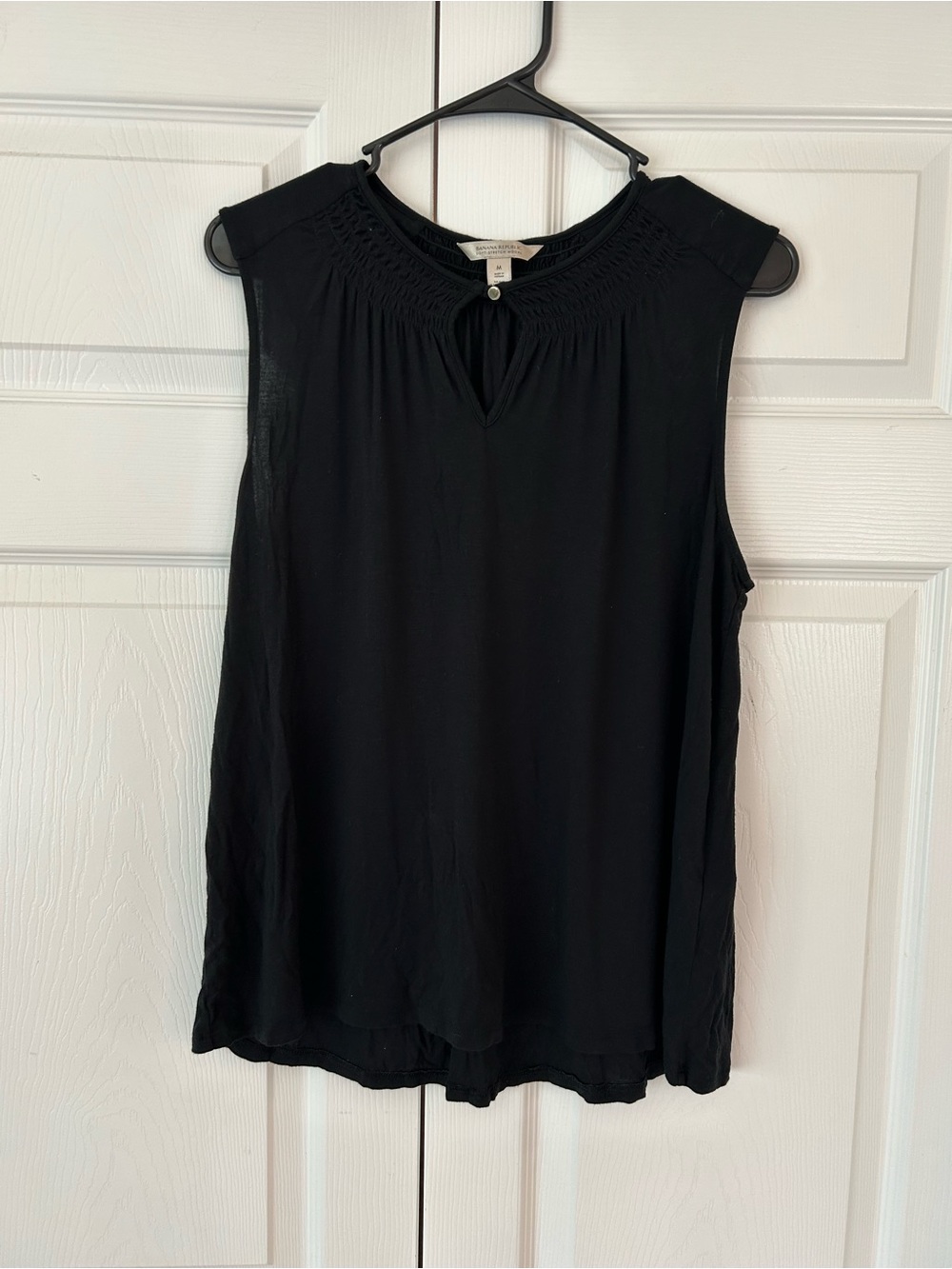 NWOT Banana Republic Women’s Black Soft Stretch Modal Tunic Blouse Shirt Size M